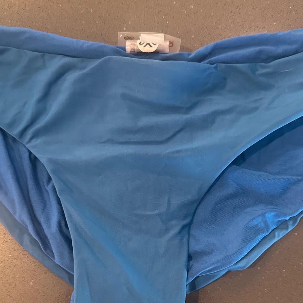 Pilyq Solid Blue Bikini Bottoms